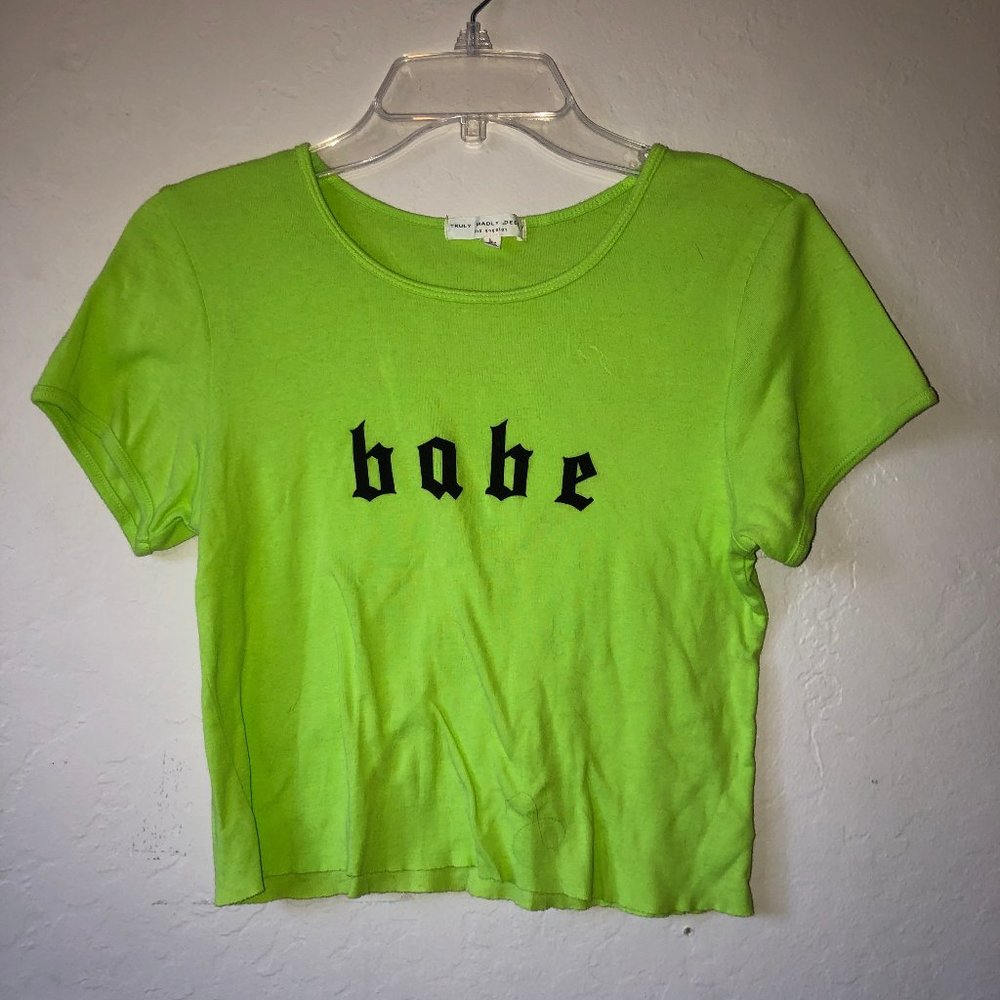 UO Neon Green Crop Shirt